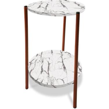 Imagem de Mesa Mesinha De Canto Redonda Decoração Qatar Industrial Cobre - Genus