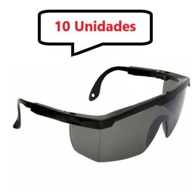 Imagem de Kit 10 óculos Protetor Epi Regulagem Resistente Fume Ca - UN / 10 - Fe