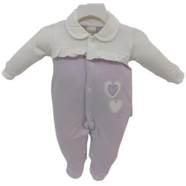 Imagem de Macacão Longo Luxo Bebê Menina Inverno Enxoval Bordado 2835 - Chuquinh