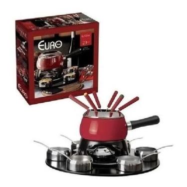 Imagem de Kit Fondue Completo com Petisqueira Inox Prato Giratório Aparelho com 