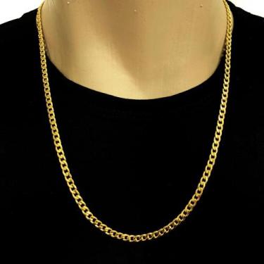 Imagem de Corrente Masculina Grumet 4mm Cordão 60cm Banhado Ouro 18k - ALRA SEMI