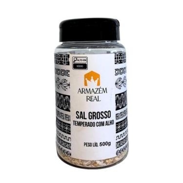 Imagem de Sal Grosso Com Alho Churrasco 500g Pote Alta Qualidade - Armazém Real