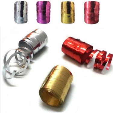 Imagem de 8u Fitilho Metalizado Decorativo para amarração Carnaval Embalagem Bal