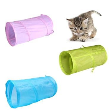 Imagem de iCAGY Túnel espiral dobrável para gatos - brinquedo interno para gatos pequenos, gatinhos e coelhos - tubo para brincadeiras interativas e diversão ao ar livre - brinquedo para animais de estimação