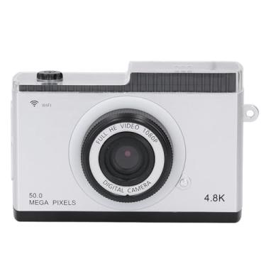 Imagem de Câmera Digital Com Lentes Duplas Frontal e Traseira 48MP 1080P HD Zoom Digital 8x Câmera Compacta de Bolso Com Foco Automático e Tela de 2,4 Polegadas para Viagens (Prata Preto)