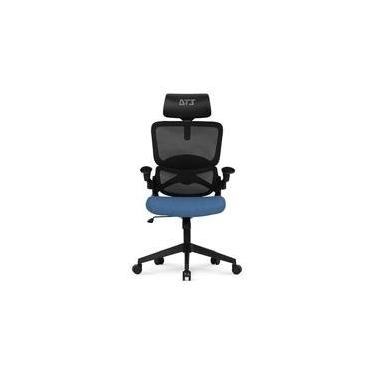 Imagem de Cadeira de Escritório Ergonômica  GTL, Até 110kg, Cilindro de Gás Classe 4, Nylon, Azul - 14048-7