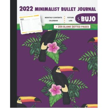 Imagem de 2022 Minimalist Bullet Journal/BUJO with Lovely Toucans In A Purple Background Cover: Basic Bujo | Classic Bullet Journal Help You Organize Your ... And Dotted Pages | 240 Pages | 7.5 * 9.25