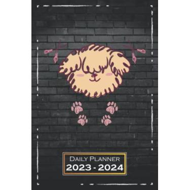 Imagem de Daily Planner 2023-2024: 6x9 inches | From Sunday to Saturday | One Week on a Double Page | Softcover | with Monthly Overview | Dog Pet Motif | qx1