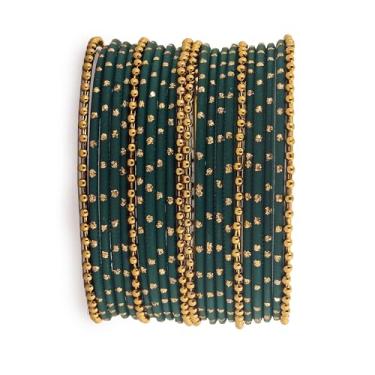 Imagem de RIANGI Conjunto de joias de designer Bollywood Bridal Jewelry de 22 peças preto/dourado para mulheres, pulseiras indianas para mulheres, conjuntos de joias de mão femininas, Circ 8.6 in-Indian Size