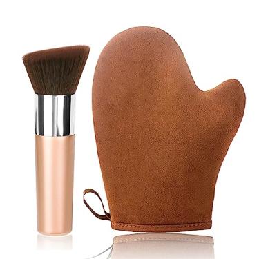Imagem de VNIHTT Vnitt 2 Em 1 Autobronzeador Luva Aplicadora Kit Set, Autobronzeador Luva, Autobronzeador Luva E Autobronzeador Pincel, Protetor Solar Pincel-Aplicador de Bronzeado Falso para Rosto E Corpo, Mão