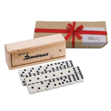 Imagem de Indujoy Dominoes Set for Adults, Double Six, Double 6 Professional Domino Tiles with Wooden Box, 28 pcs Domino Set 28 Tiles with Natural Wooden Case - Gift Ready Boxed