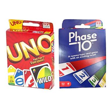 Imagem de Mattel Phase 10 Card Game with UNO Card Game