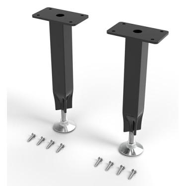 Imagem de Perna universal de suporte de cama | Altura ajustável 17,8 cm – 28 cm | Construção de aço resistente | Feito nos EUA | (2) pernas individuais com ferragens de montagem