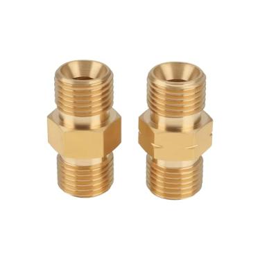 Imagem de LT Easiyl 2 peças 9/40.6 cm-18 adaptador de acoplador de mangueira de solda acoplador LH de latão e acoplador RH para conjunto de conectores de mangueira dupla de acetileno de oxigênio