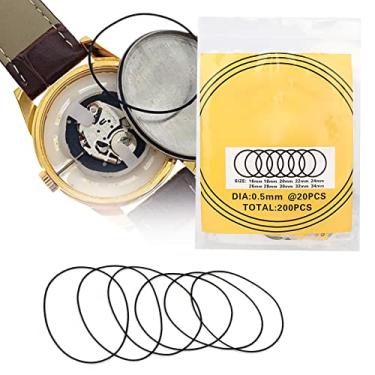 Imagem de Juntas de vedação para relógio com anel de vedação e relógio com vedação traseira da tampa traseira, 200 peças de anel de vedação de borracha à prova d'água e anel de vedação e vedação de vedação para acessórios [0,5 mm]