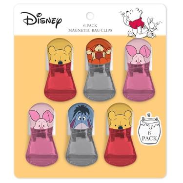 Imagem de Disney Clipes magnéticos – Conjunto de 6 clipes de saco para armazenamento de alimentos – Mickey, Minnie, Lilo & Stitch, Ursinho Pooh – Clipes herméticos duráveis para despensa e geladeira