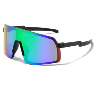 Imagem de JOVAKIT Óculos de sol de beisebol infantil para meninos e meninas de 3 a 13 anos, óculos de sol de beisebol juvenil, UV400, óculos de sol esportivos para ciclismo, 02 Preto/Verde espelhado