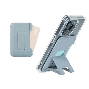 Imagem de ergomi Suporte magnético para carteira, MagSafe compatível com iPhone 12-16 e telefones universais (Samsung, Vivo, Oppo, Google Pixel), anel magnético duplo, compartimento para cartão de abertura