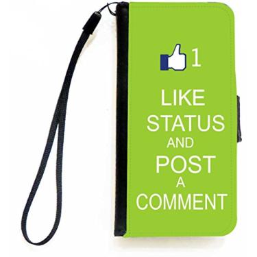 Imagem de Rikki Knight Capa tipo carteira flip com aba magnética para iPhone 5c Like Status e Post a Comentário Verde limão com aba magnética