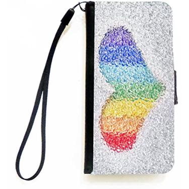 Imagem de Rikki Knight Capa carteira flip de coração arco-íris com aba magnética para Apple iPhone 5c