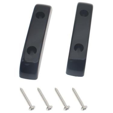 Imagem de HAJXZH 2 peças de descanso de polegar de plástico para baixo acessórios de instrumento musical preto para a maioria dos graves