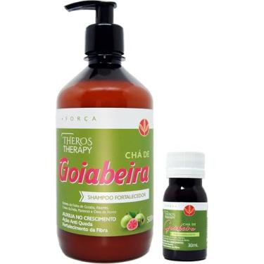Imagem de Theros Therapy Kit Chá de Goiabeira, Shampoo Fortalecedor 500ml + Tônico Capilar 30ml, Crescimento e Anti Queda