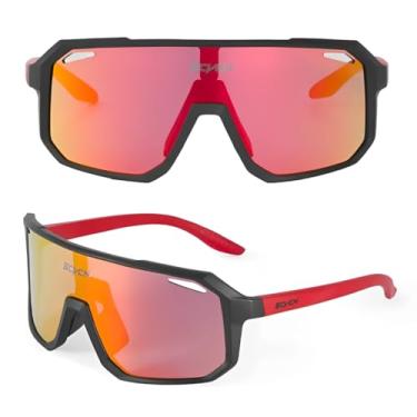 Imagem de Óculos De Sol Esportivo Para Ciclismo Bike Moderno Square Com Proteção 400UV e Anti-Reflexo - SCVCN (VERMELHO/PRETO)