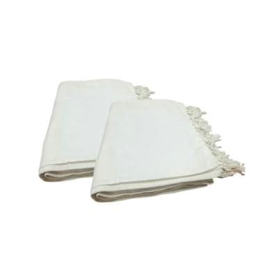 Imagem de Kit 2 Unidades de Mantas Aconchego Bege Cru Cor Neutra Em Algodão Decora E Protege O Seu Sofá Tamanho Grande