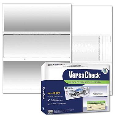Imagem de VersaCheck Verificação segura - 1000 cheques de voucher de negócios em branco - graduação cinza - Formulário nº 1001 de 1000 folhas - Check in Middle
