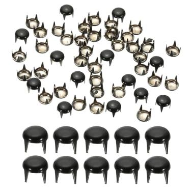 Imagem de PATIKIL Pregos de metal de 6 mm, 200 peças, contas redondas de garras, rebites de cabeça de prego, tachas para artesanato, couro, roupas, cinto, sapatos, preto