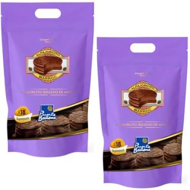 Imagem de Alfajor Uruguaio Punta Ballena Alfajorcito Marroc com Recheio de Mousse de Chocolate - Sobremesa - Doce - 2 Unidades de 360g - 18 Unidades Cada.