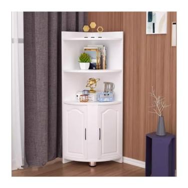 Imagem de LICONG-2020 Gabinete de canto lateral armário de parede armário de armazenamento para sala de estar armário de armazenamento armário triângulo armário de armazenamento armário de canto (A,50 * 50 *