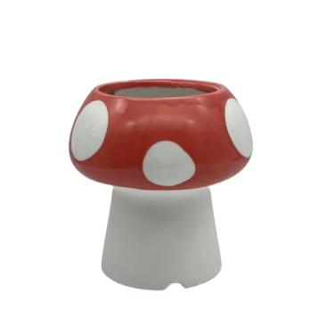 Imagem de Porta-lápis para mesa, acessórios de decoração, acessórios de decoração de cogumelos, vaso de plantas suculentas, copo de lápis de cerâmica, escritório, escola, cozinha, quarto, prateleira, decoração