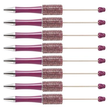 Imagem de KISSITTY Canetas esferográficas roxas, tinta preta, diamante, pedras, strass, para fazer canetas, estudantes, professores, casamento, formatura, festa, presente, material de escritório