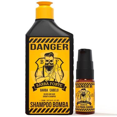 Imagem de Kit Shampoo Bomba Crescimento + Óleo para Barba Danger Barba Forte