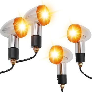 Imagem de Vkinman 4 peças de luzes de seta de motocicleta LED Bullet Turn Signals Universal Front Rear Indicator Lights Substituição para Yamaha Kawasaki Honda Suzuki Âmbar