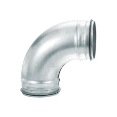 Imagem de PATIKIL Conector de duto de 10 cm e 90 graus, 2 peças de conector de tubo de ventilação de cotovelo de aço galvanizado, acessórios adaptadores de tubulação com junta de borracha para secador HVAC,