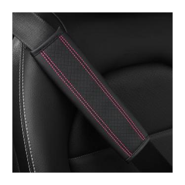 Imagem de Osilly Almofadas de cinto de segurança de carro, pacote com 2 capas de alça de ombro de couro de fibra, mais conforto ao dirigir e proteger seu pescoço, capa de alça de segurança universal para