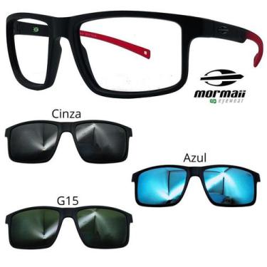 Imagem de Oculos Mormaii Swap 5 6127 A85 Preto Red Com 3 Clipons, Cinza, G15, Az