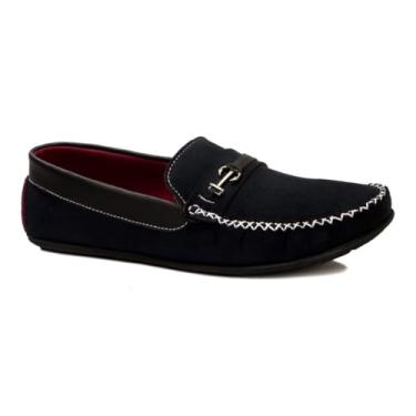 Imagem de Mocassim Masculino em Camurça, Marrom, Costura 360°, Sola Antiderrapante, Forro Vermelho (PRETO, BR, Adulto, Numérico, 42)