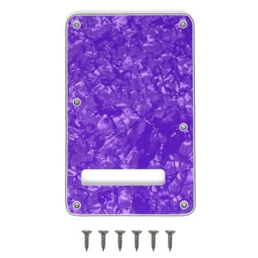 Imagem de Placa traseira de guitarra com 6 furos Strat Tremolo para Fender USA/Mexican Standard Stratocaster (roxo pérola)