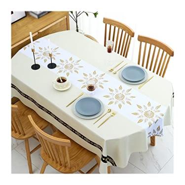 Imagem de Toalha de mesa impermeável para festa de aniversário de casamento, toalha de mesa retangular, mesa de jantar em casa, decoração de mesa de centro (cor: 13 especificações: 140 x 180 cm)