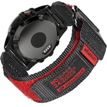 Imagem de Pulseira de relógio compatível com Garmin, pulseira militar de nylon de 26 mm para Fenix 8 51 mm/7X/7X Pro/6X/6X Pro/5X/5X Plus, Tactix 7 Pro/Delta, Quatix 6X/5X, Descent MK1/MK2, Instinct 2X,