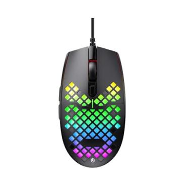 Imagem de Mouse para jogos RadioShack com luzes, 7 teclas, DPI ajustável (800-3200), interface USB, cabo de 1,5 m, vida útil de até 3 milhões de chaves