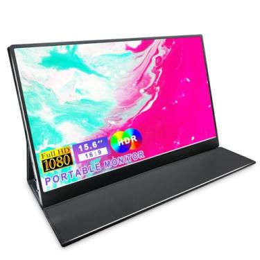 Imagem de Monitor Portátil 15.6inch 1080P FHD Tela USB-C HDMI Ultra-Slim IPS Laptop Computer Display Gaming Monitor Externo com Cover Speakers para Nintendo Switch PS4 Xbox