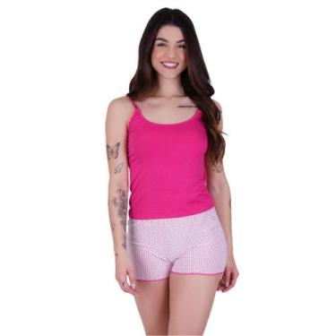 Imagem de Short Doll Pijama Curto Feminino de Verão Camiseta e Short Poá fresqui
