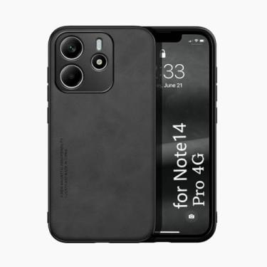 Imagem de Kepuch Silklike Capa para Redmi Note 14 Pro 4G - Case Placa de Metal Embutida - Preto