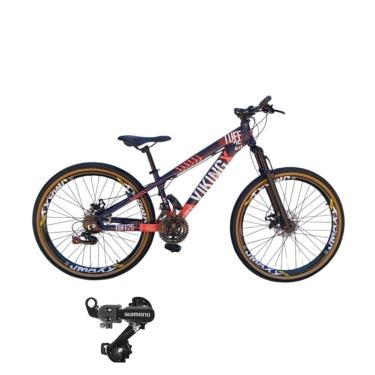 Imagem de Bicicleta 26 VikingX 24v Shimano Cambio Traseiro Pneu Aro 26 Balão Faixa Amarela-Unissex
