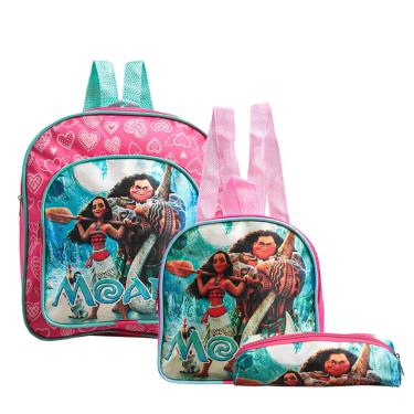 Imagem de Mochila Escolar Moana e Maui Costas Kit Lancheira + Estojo