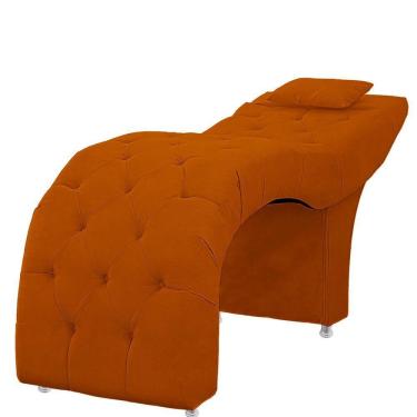 Imagem de Maca Estofada Capitone Julia Para Estetica Facial Sombrancelha E Cilios Suede Cor Terracota